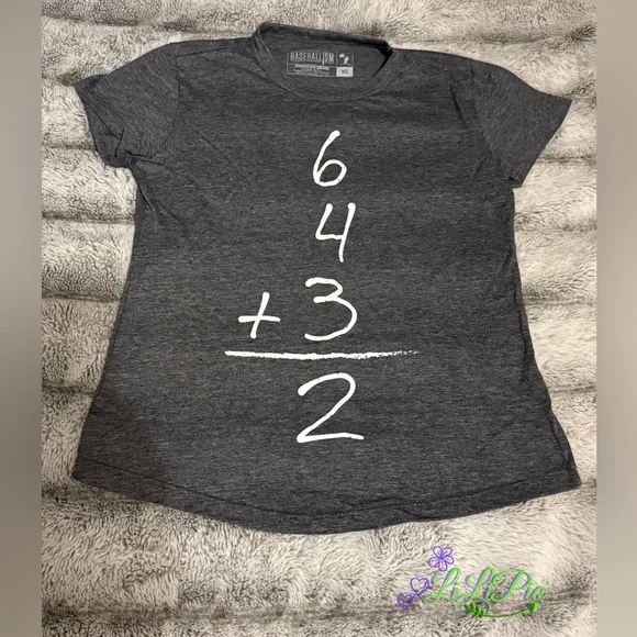 Baseballism Gray, Math Design Adult Graphic Tee - Picture 1 of 4